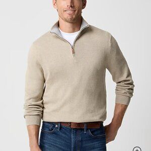 J. Crew Factory Cotton quarter-zip sweater • size xxl • BF091 • Hthr Dusty Cobbl